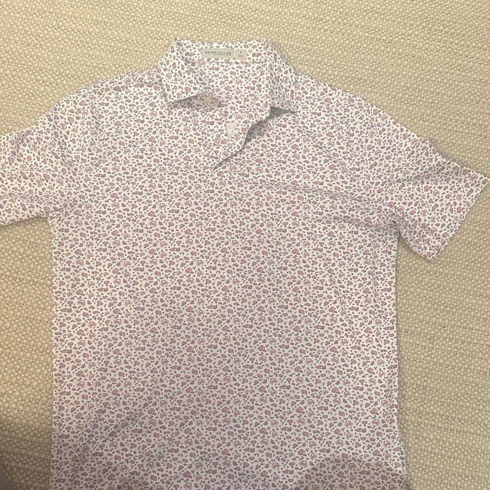 Peter Millar white and Red Patterned Shirt PGA National Resort
